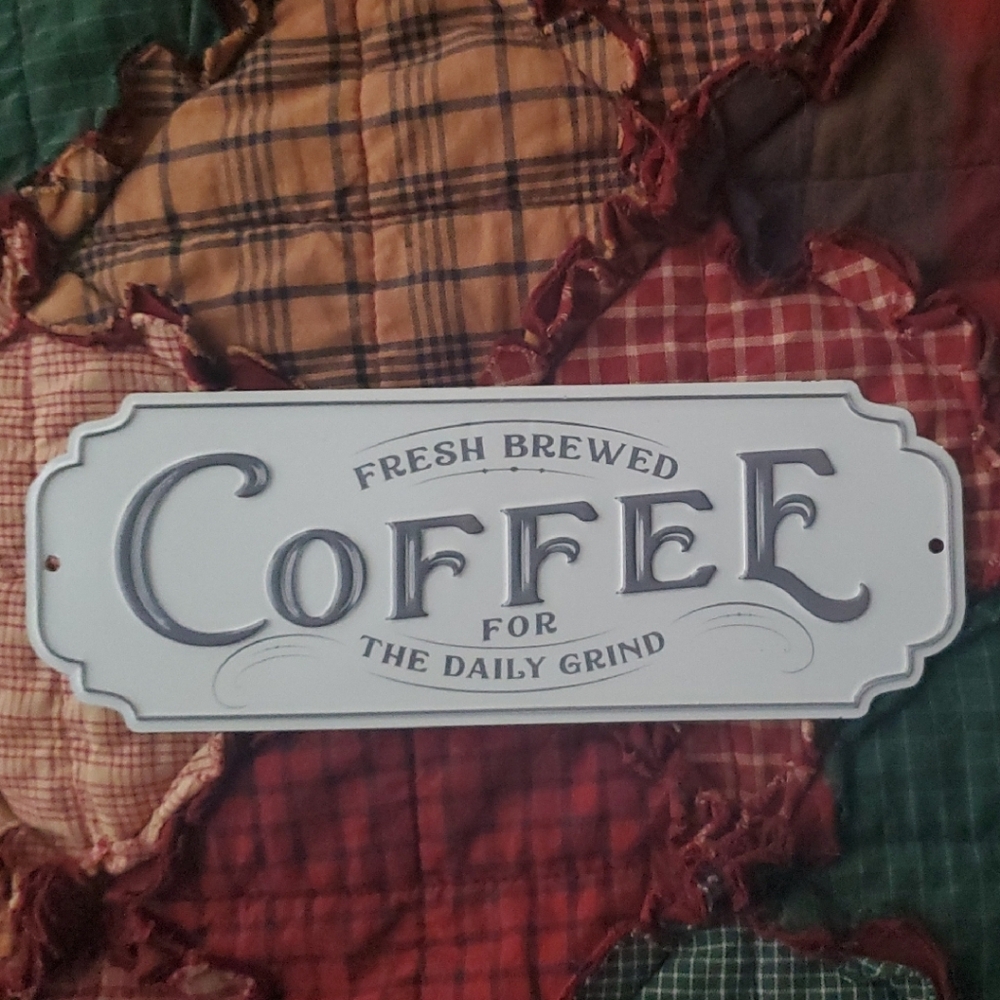 Black and White Coffee Sign Kitchen Accessory